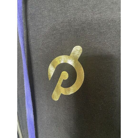 Peloton Spiritual Gangster Size S Zip Up Hoodie Sweatshirt Black Rainbow Ombre - Picture 3 of 11